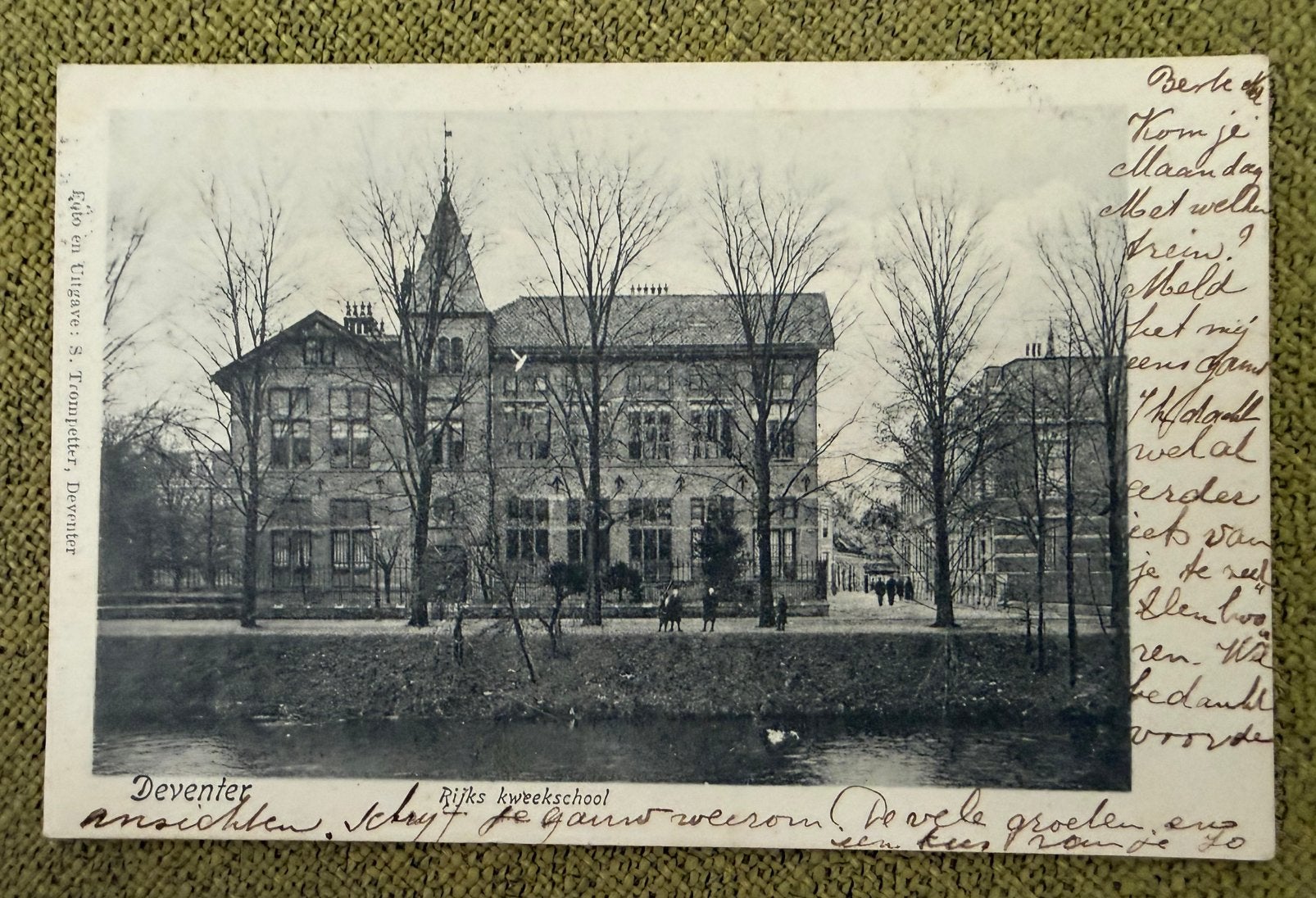 Ansichtkaart Deventer Rijks kweekschool, Ophalen of Verzenden, Voor 1920, Overijssel