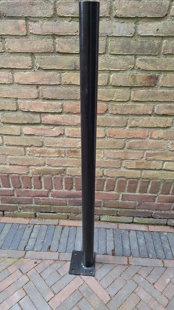 Palen op voetplaat 120 cm lang, Ophalen, Nieuw, IJzer, Dubbelstaafmat hekwerk