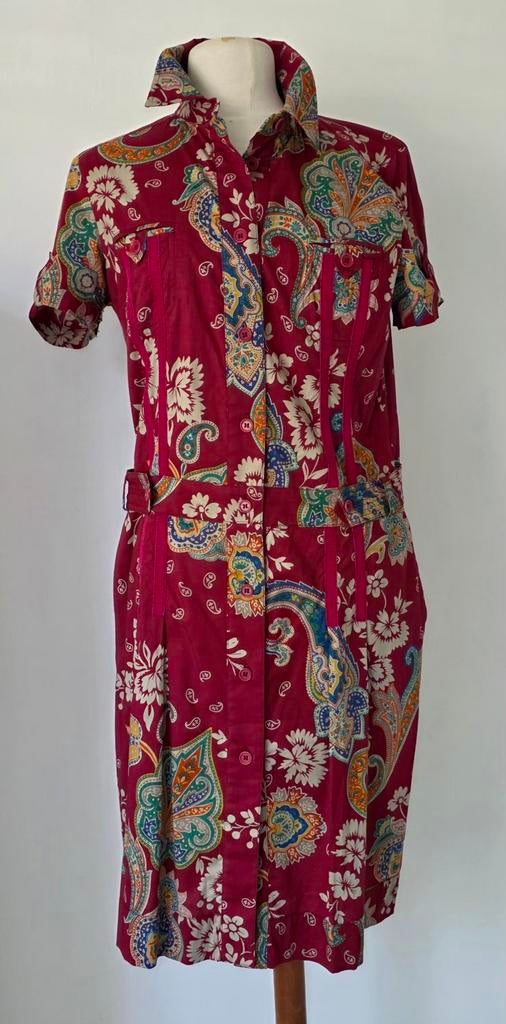 Etro Milano jurk katoen 40/42, Kleding | Dames, Etro Milano, Ophalen of Verzenden, Zo goed als nieuw, Rood