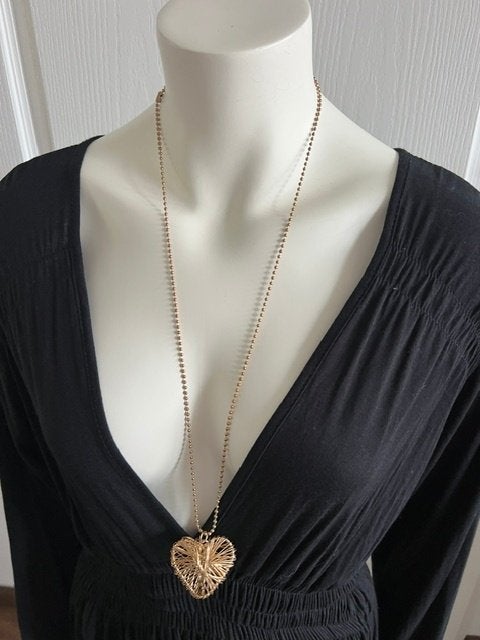 Ketting met hartje, Ophalen of Verzenden, Zo goed als nieuw, Goud, Overige materialen