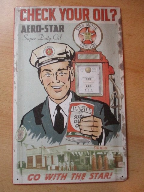 Aero-Star Super Duty Oil blikken wandbord 40,5x25,3cm, Ophalen of Verzenden, Overige typen