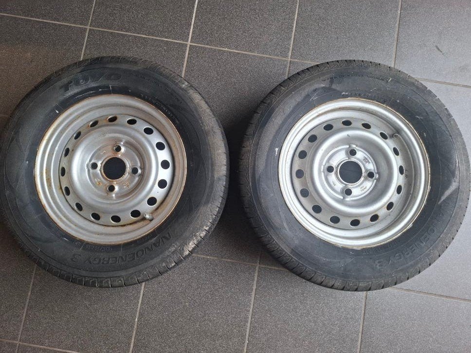 Stalen velgen met banden 13 inch, Ophalen of Verzenden, Gebruikt