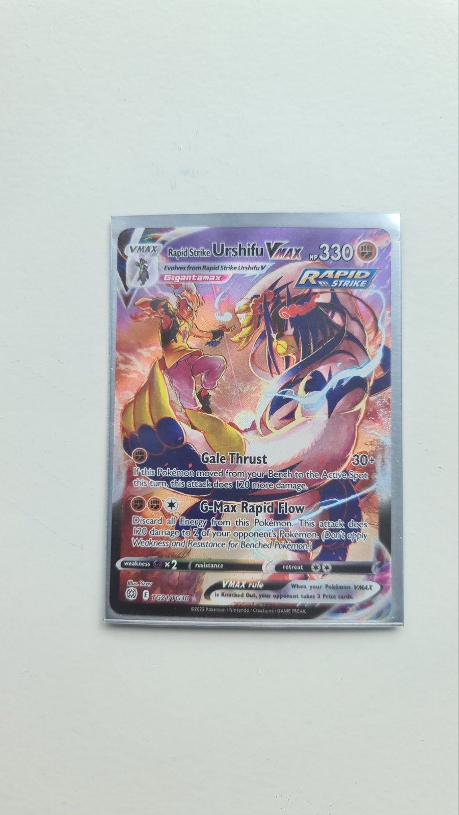 Rapid Strike Urshifu VMAX Pokémon Kaart TG21/TG30, Ophalen of Verzenden, Gebruikt, Losse kaart, Foil