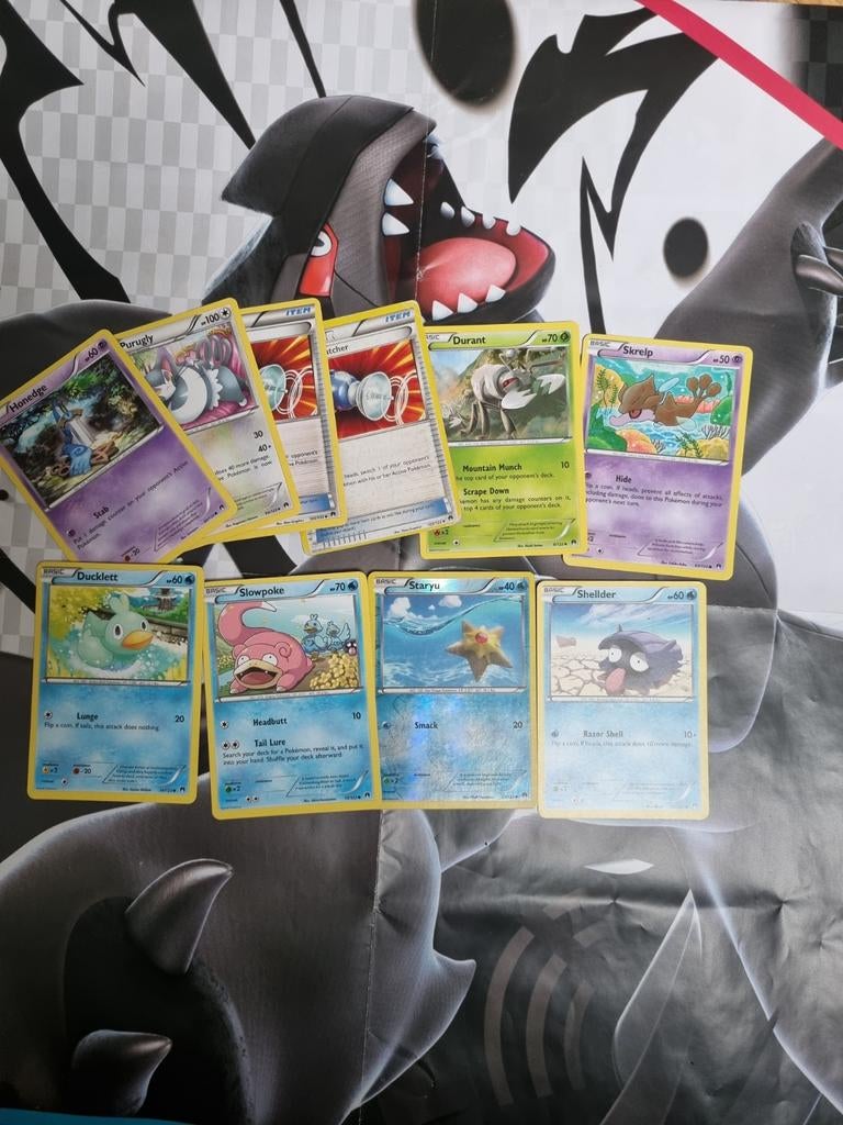 Pokémon Kaarten XY BREAKpoint slowpoke, staryu, shellder, Ophalen of Verzenden, Gebruikt, Meerdere kaarten, Foil