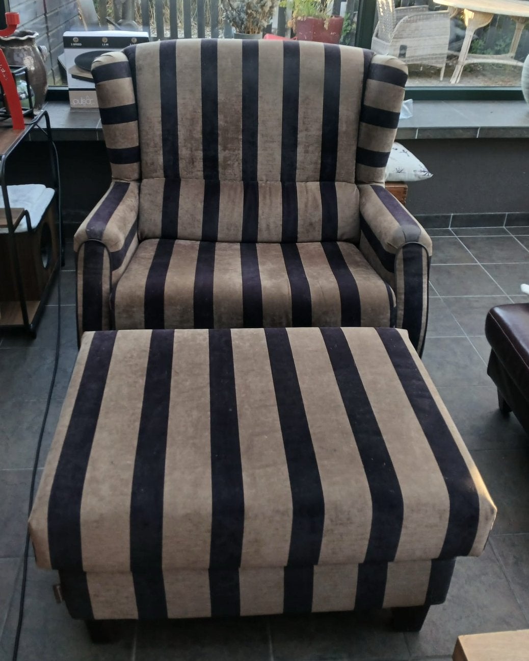 Love seat; zwart/bruin., Ophalen, Gebruikt, Overige materialen