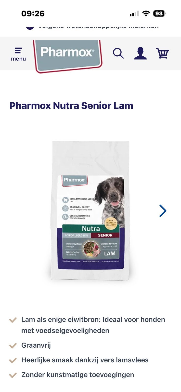 Pharmox senior brokken lam 2 kg.pharmox zalmolie, ontworming, Ophalen, Hond