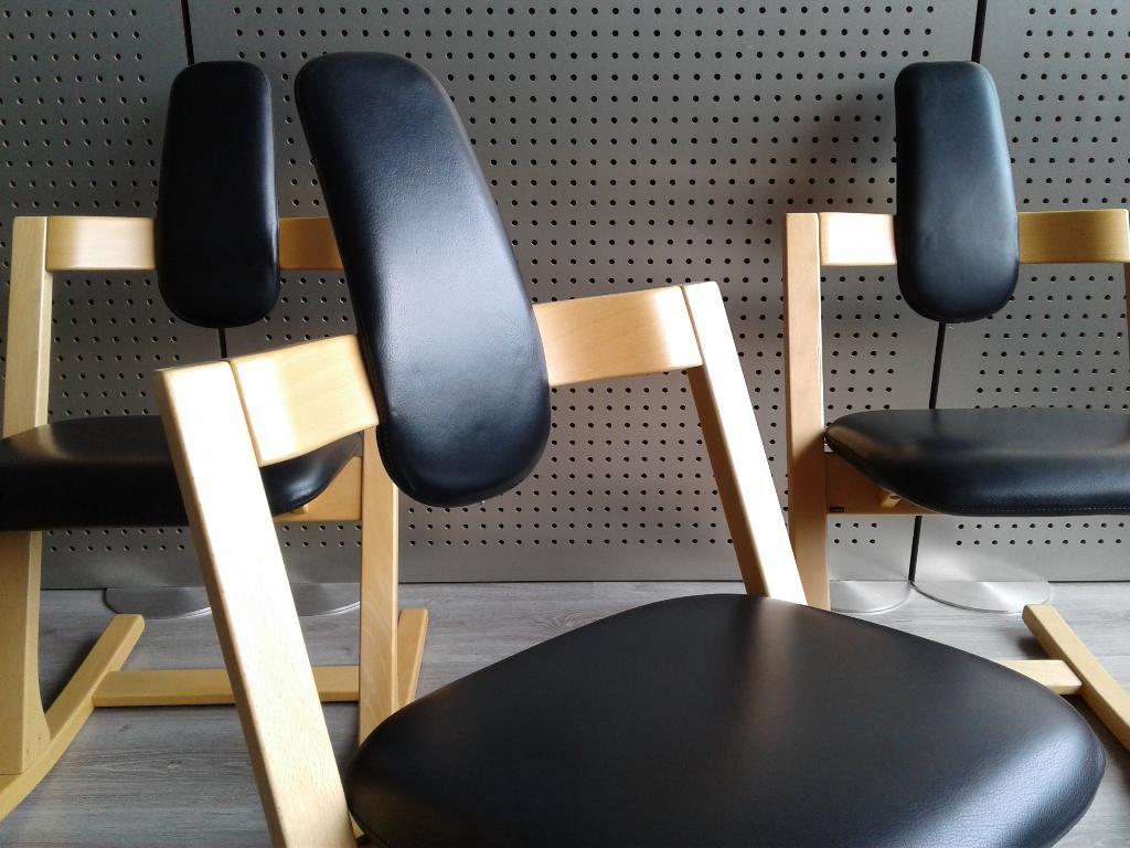 Set van 3x Variér (Stokke) Pendulum (Zwart Leder), Prachtig!, Drie, Zwart, Zo goed als nieuw, Variér