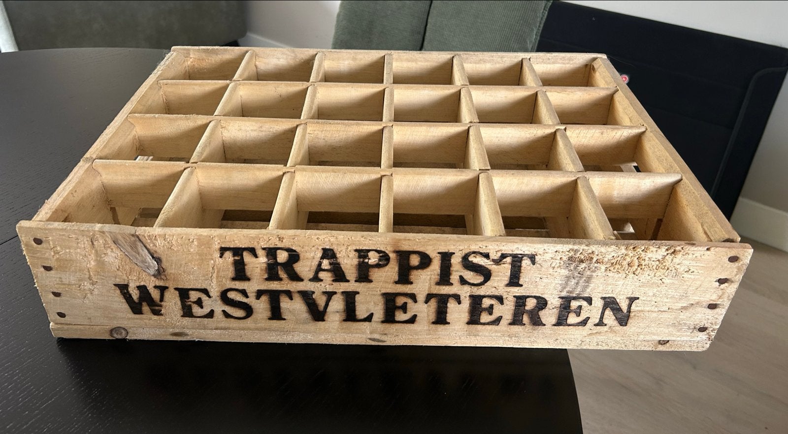 Leeg Westvleteren kratje voor 24 flesjes, Ophalen of Verzenden, Gebruikt, Bruin, Hout