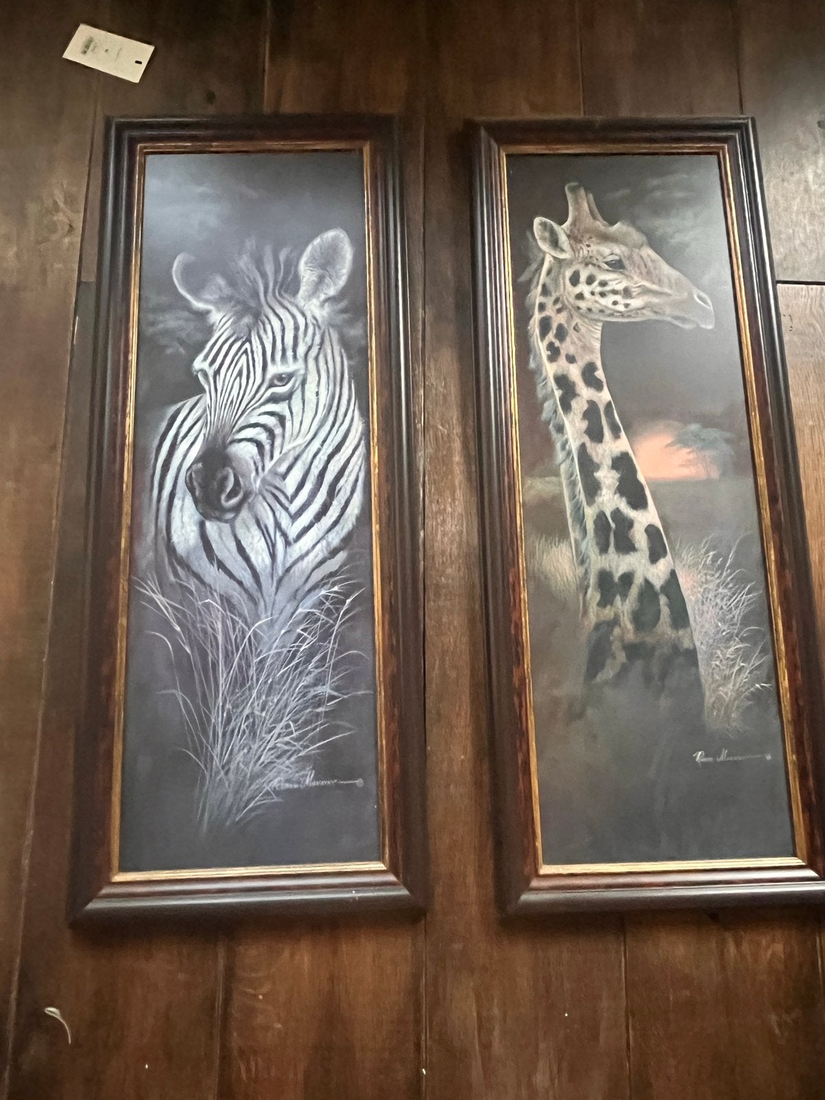 2 mooie getekende schilderijen van Rianne Monnine, Ophalen of Verzenden, Tekening, Ingelijst