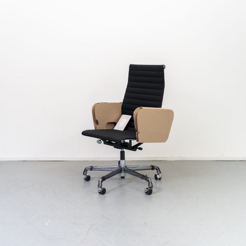 Vitra Eames EA 119 Bureaustoel Zwart Hopsak - Chroom, Niet ingevuld, Nieuw, Niet ingevuld, Niet ingevuld