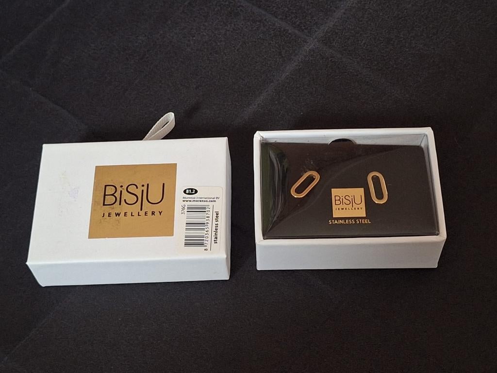 BisjU Jewellery Oorbellen (Ovaal) Gold Plated, Overige materialen, Nieuw, Ophalen of Verzenden, Knopjes of Stekers