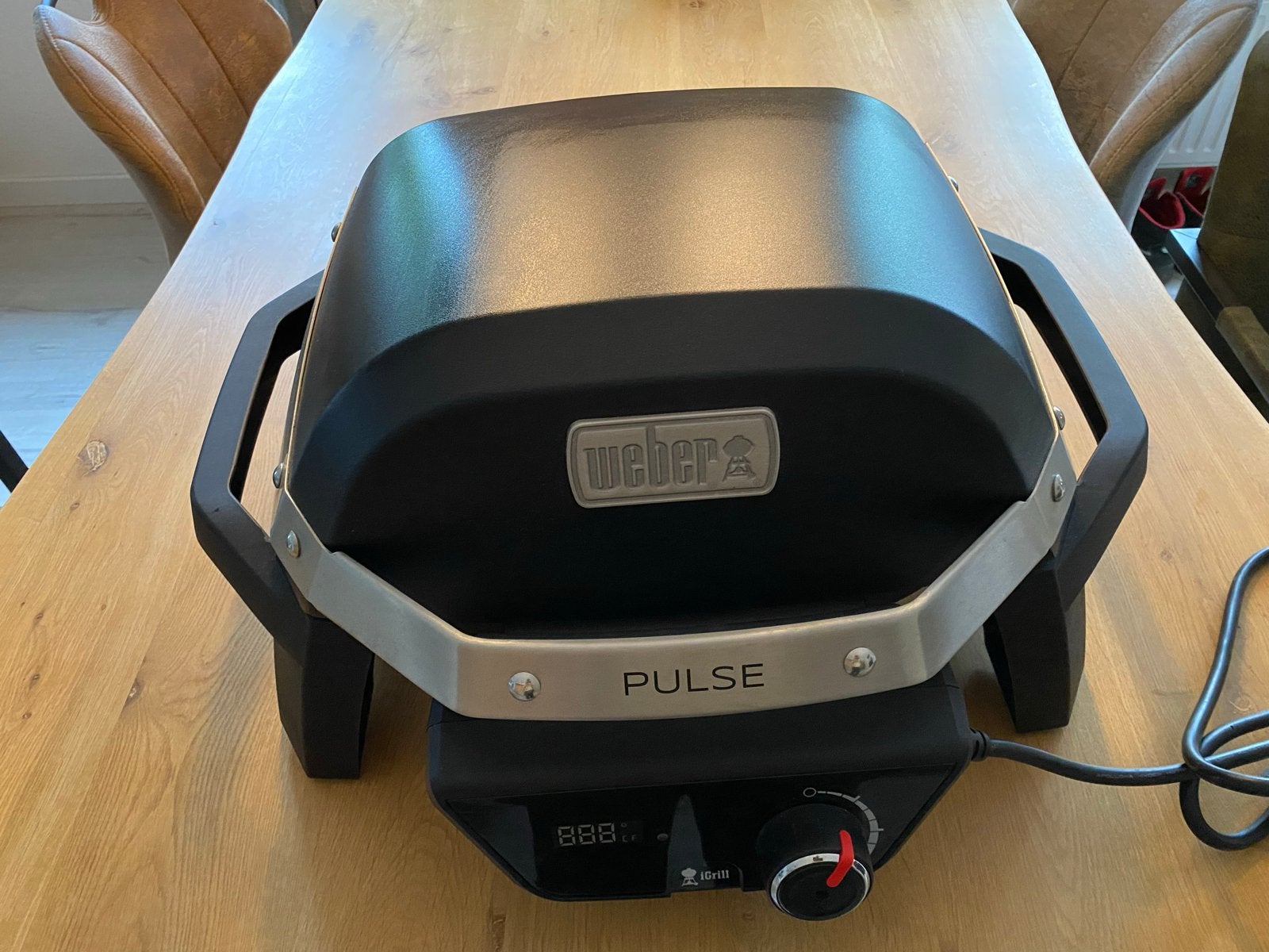 Weber Pulse 1000 elektrische barbecue met iGrill, Ophalen of Verzenden, Zo goed als nieuw