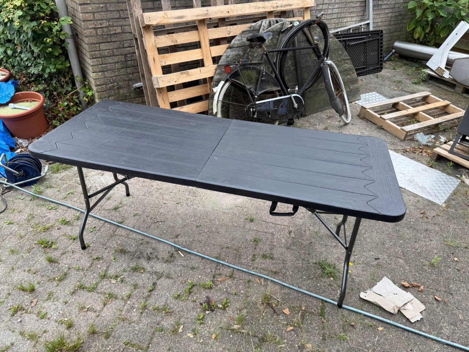 Tuintafel inklapbaar camping 180cm, Ophalen of Verzenden, Zo goed als nieuw, Rechthoekig, Aluminium