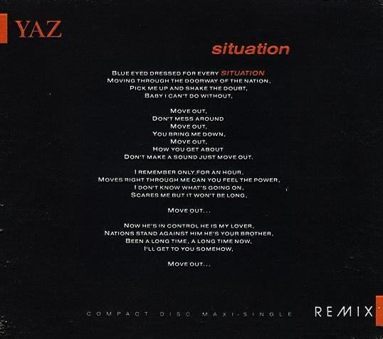 Yazoo - Situation (1982) 4tr.CDsingle nw./Orig, Ophalen of Verzenden, Zo goed als nieuw, Pop