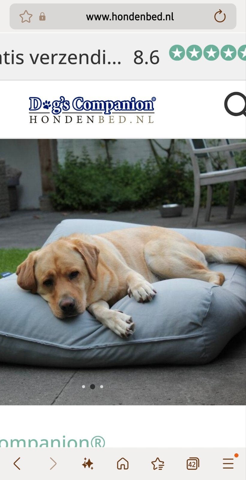 Hondenkussen van Dog's Companion, Dieren en Toebehoren, Ophalen, Gebruikt, Hondenmand