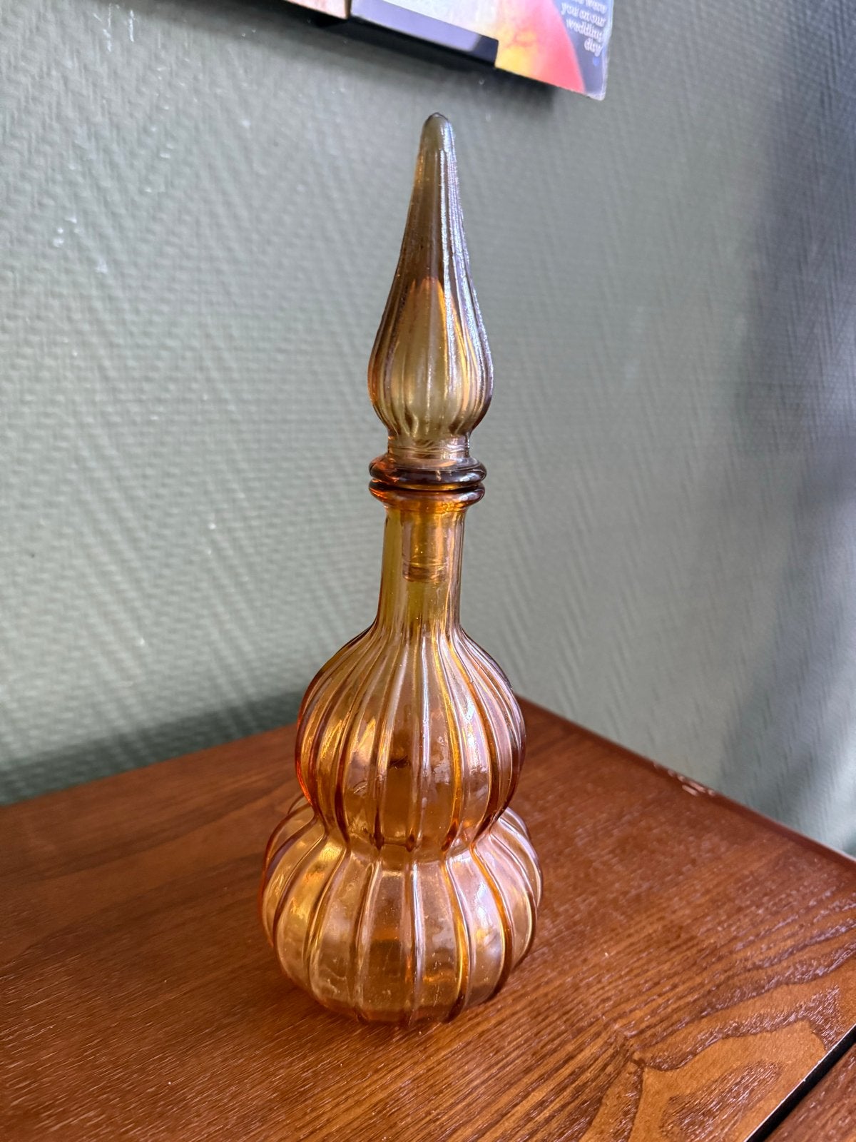 Vintage Italiaanse 'genie bottle' karaf/stolpvaas, Ophalen of Verzenden