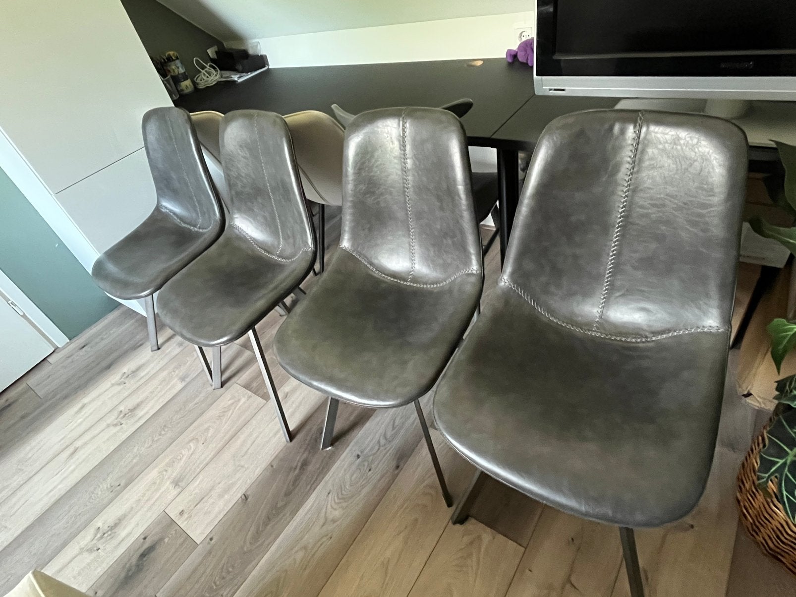 Eetkamerstoelen 4 stuks, Huis en Inrichting, Stoelen, Ophalen, Overige materialen, Gebruikt, Vier