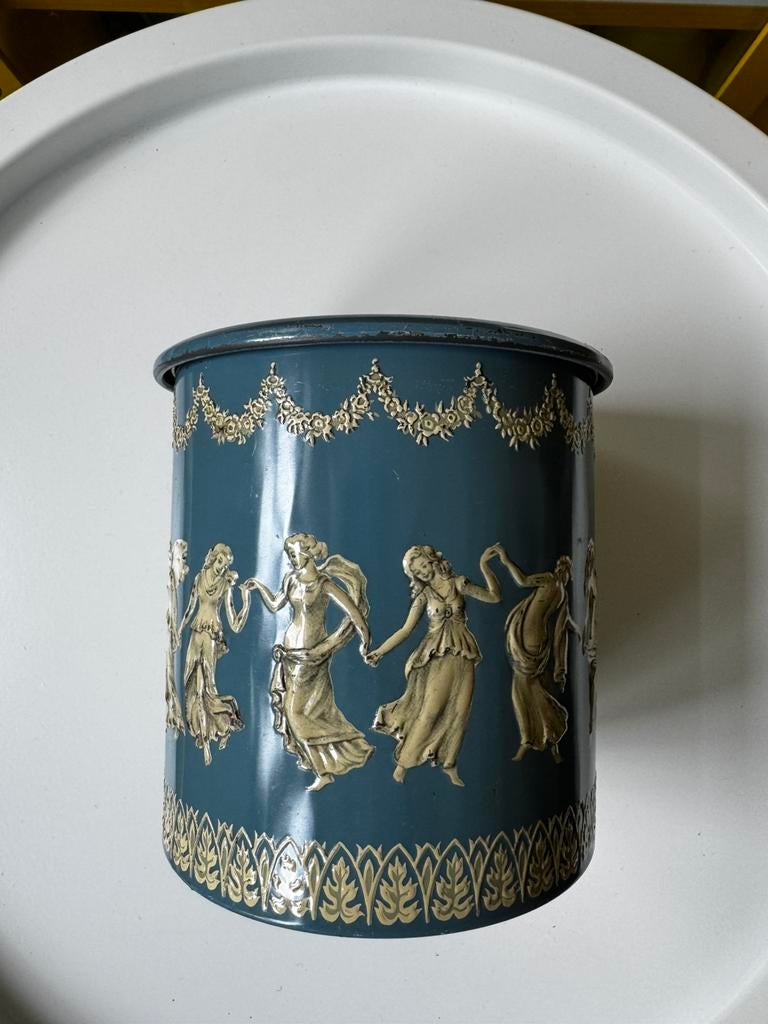 Hollands blikje blauw in goeie conditie soort jasperware, Ophalen of Verzenden
