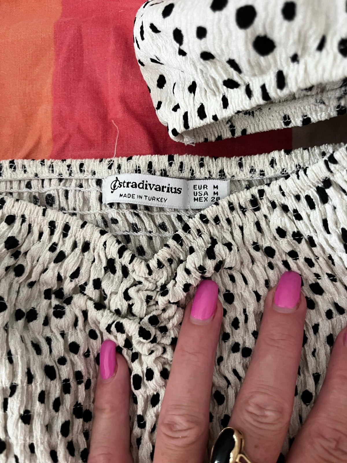 Stradivarius Co-ord set met stippen - Maat S, Wit, Ophalen of Verzenden, Zo goed als nieuw, Maat 36 (S)