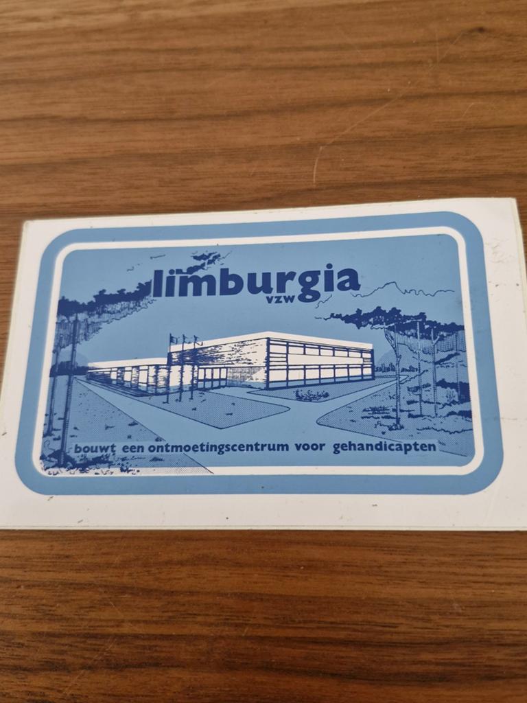 8232  Sticker Limburgia VZW Ontmoetingscentrum Gehandicapt, Verzamelen, Ophalen of Verzenden, Gebruikt
