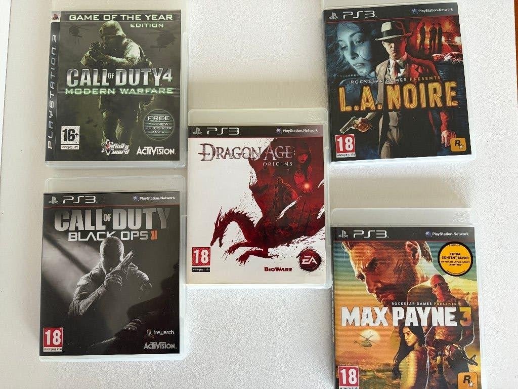 PS3 Games |BlackOps II/ MaxPayne 3/L.A. Noire/COD4/DragonAge, Avontuur en Actie, Vanaf 18 jaar, 1 speler, Ophalen of Verzenden