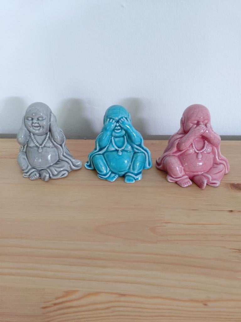 Horen, zien en zwijgen boeddha beeldjes, Ophalen of Verzenden, Nieuw