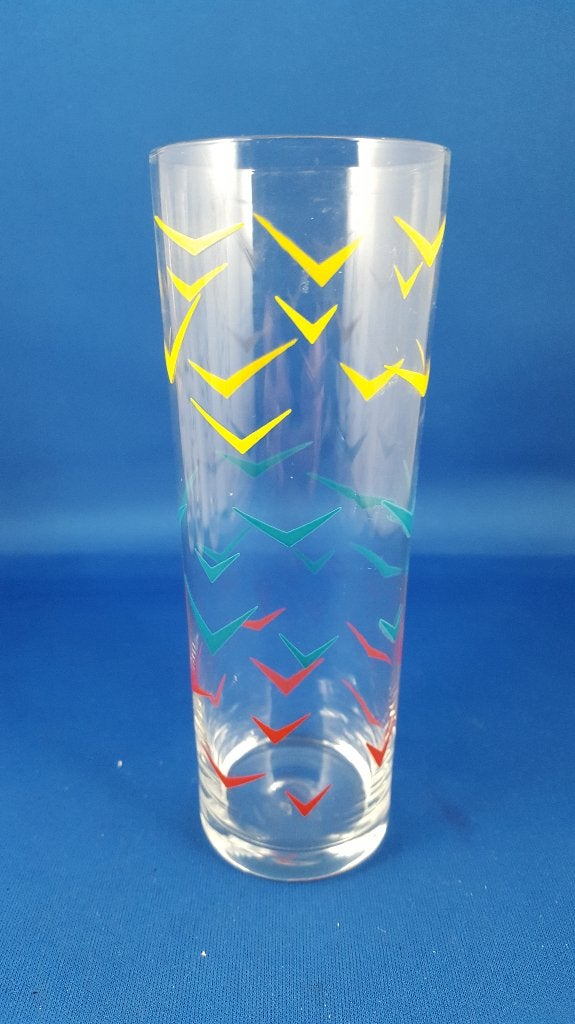 5x vintage longdrinkglas limonadeglas, gekleurde vogels 5B12, Huis en Inrichting, Keuken | Servies, Tweedehands verkoop, Tweedehands verkoop