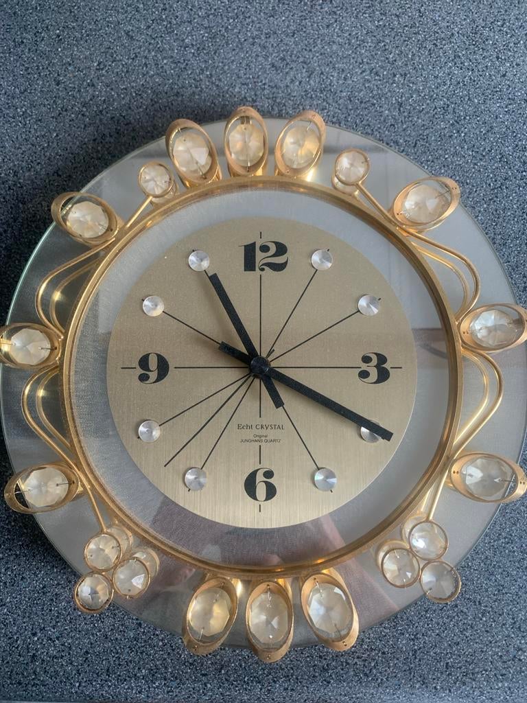 Junghans Quartz Wandklok met Kristallen Decoratie, Ophalen