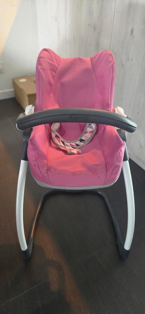 Smoby 3-in-1 Poppenstoel: Maxi Cosi, Kinderstoel & Schommel, Ophalen of Verzenden, Gebruikt