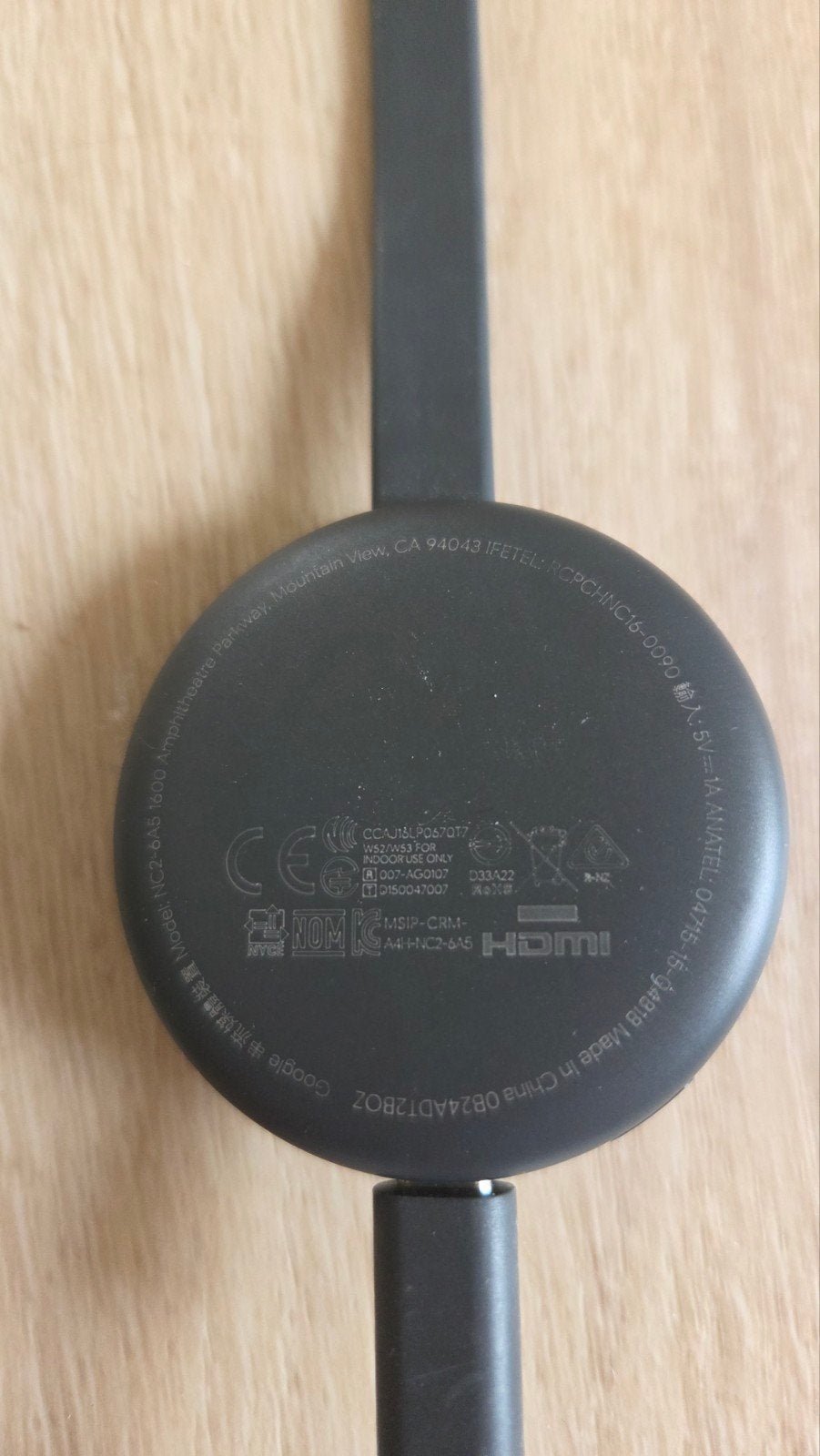 Google Chromecast NC2-6A5 (2e/3e generatie) Full HD, Ophalen of Verzenden, Gebruikt, HDMI