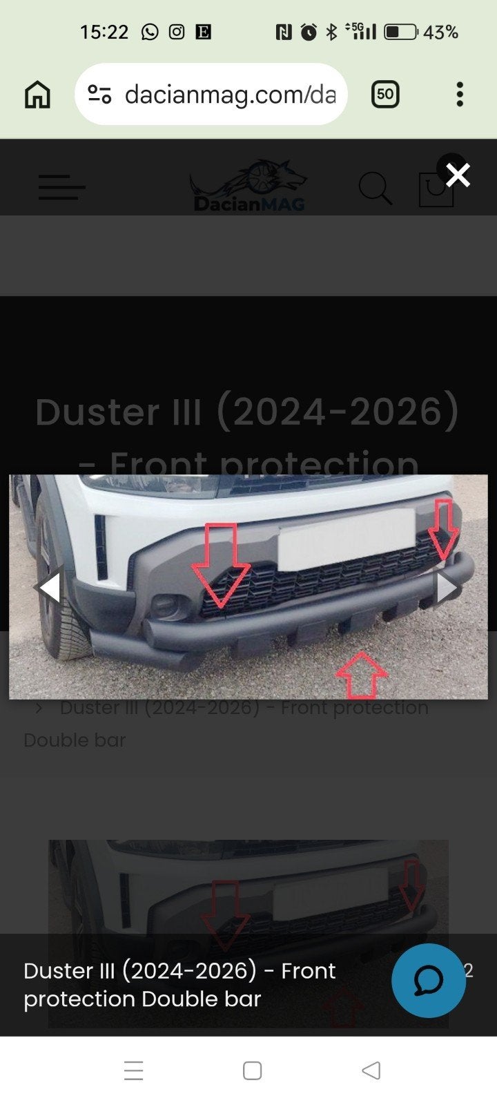 Dacia Duster 3 (2024-2026) Front Protection Double Bar, Dacia, Voor, Nieuw, Ophalen of Verzenden