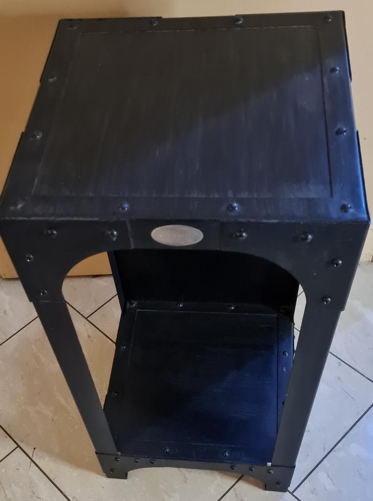 Stoere Industriële Metalen Zuil / Side table Square Zwart, Ophalen, 50 tot 100 cm, Zo goed als nieuw, Metaal