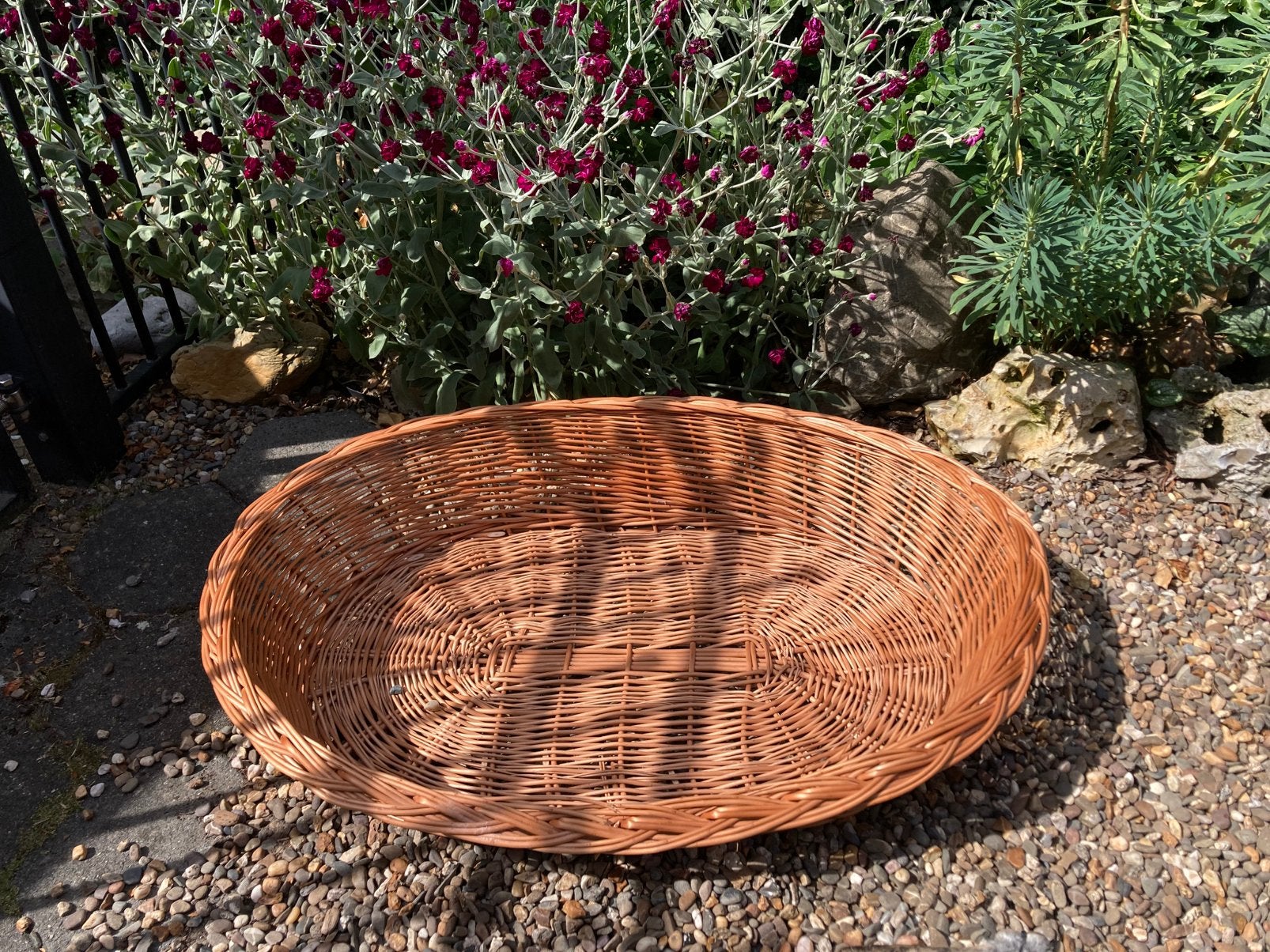 Grote rieten hondenmand 100 cm, Dieren en Toebehoren, Hondenmanden, Gebruikt, Riet, Ophalen