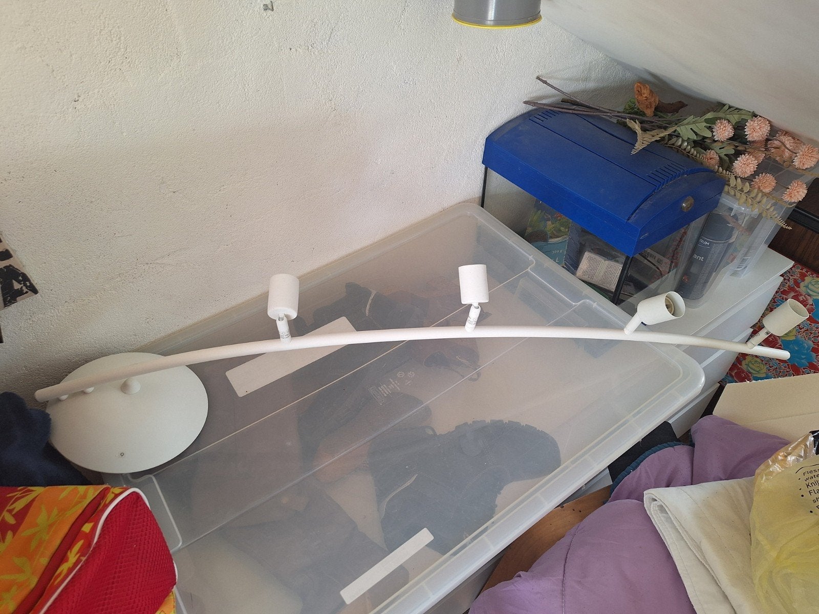 Witte plafondlamp met 4 spots - QAZQA, Ophalen, Gebruikt, Modern