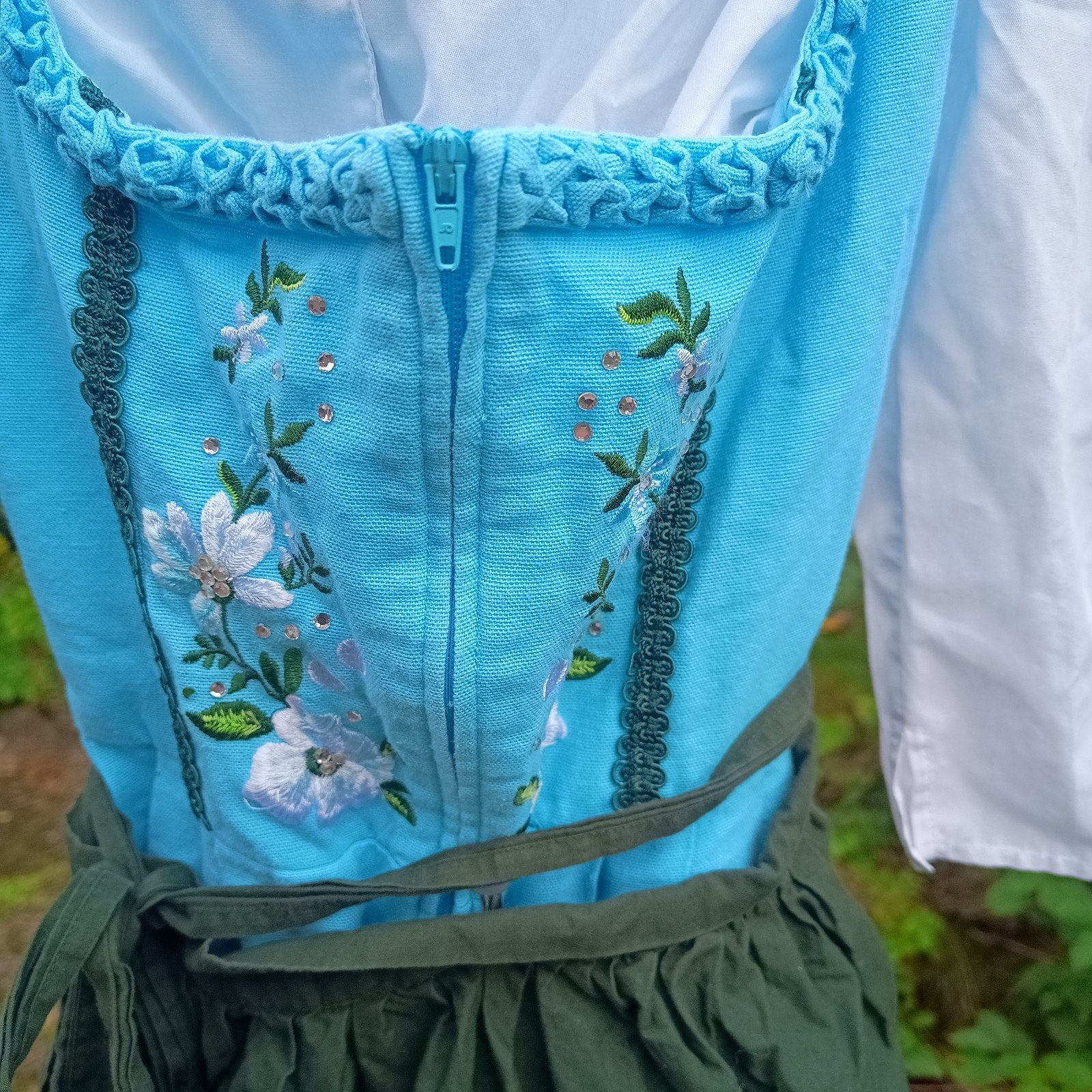 Lisa's Landhaus 36 dirndl set jurk schort blouse katoen, Ophalen of Verzenden, Gedragen, Maat 36 (S), Overige thema's