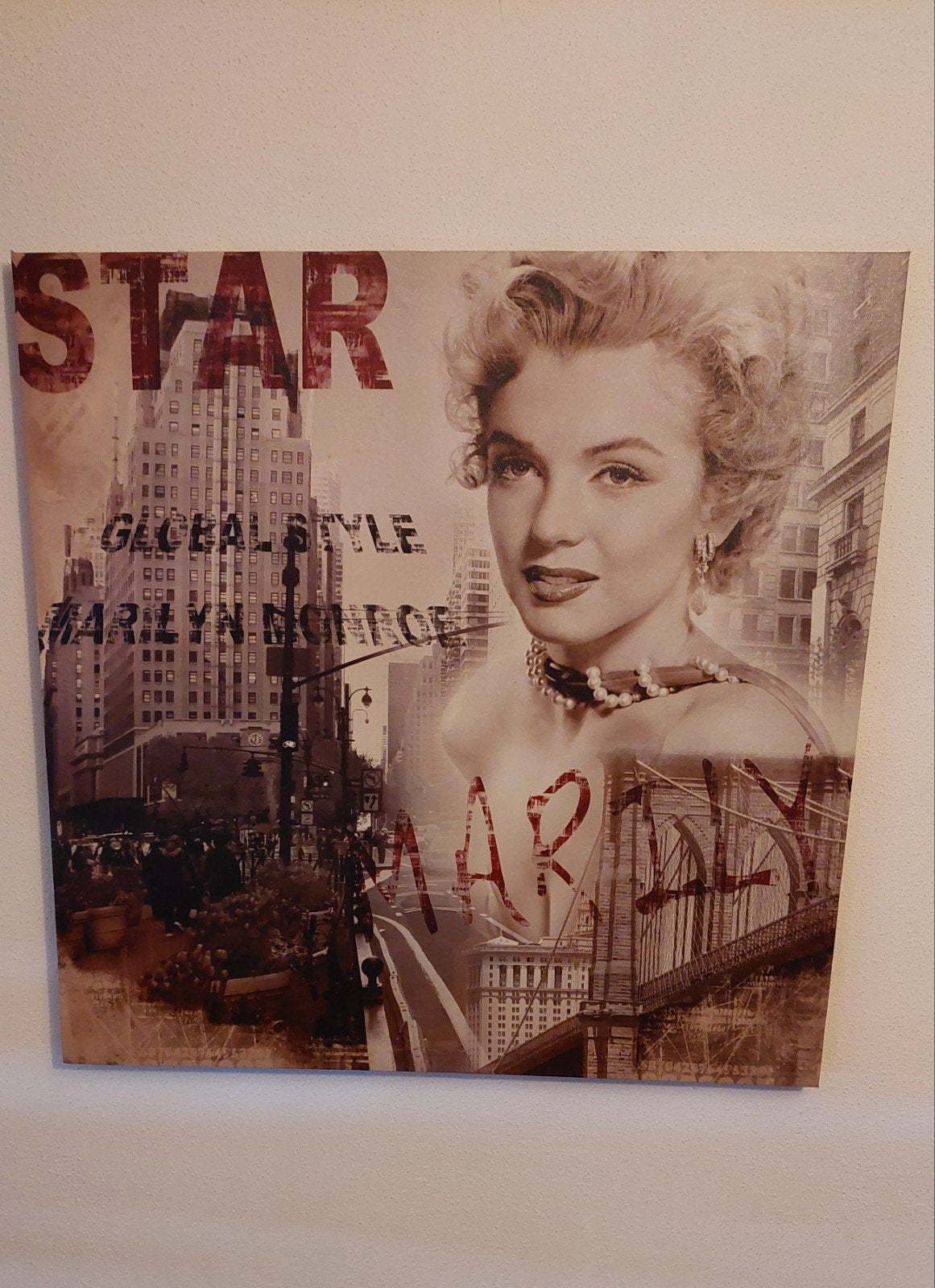 Twee keer Marilyn Monroe Pop Art Canvas reproductie, Ophalen, 50 – 75, Zo goed als nieuw, Schilderij
