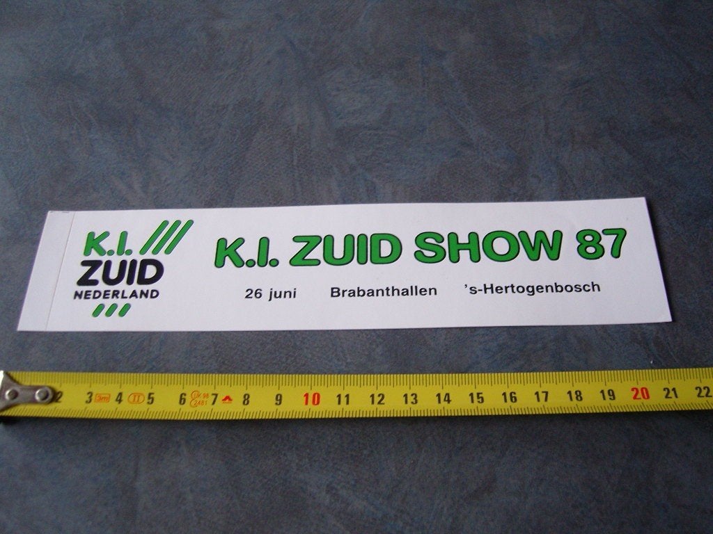sticker 's-Hertogenbosch Brabanthallen K.I. Zuid Show 87, Ophalen of Verzenden, Zo goed als nieuw