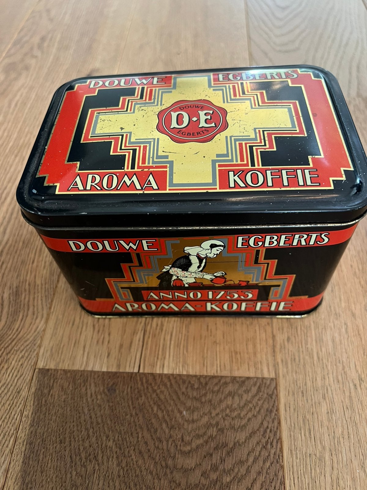 Vintage Douwe Egberts Aroma Koffie Blik Anno 1753, Verzamelen, Blikken, Ophalen of Verzenden, Gebruikt, Koffie, Douwe Egberts