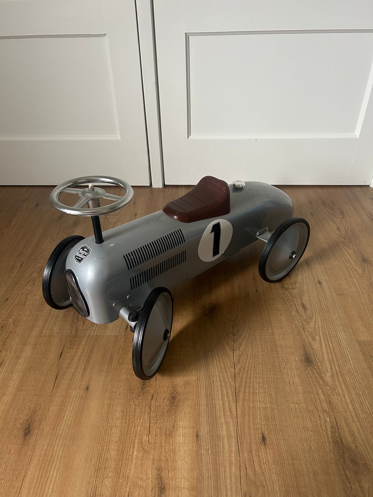 Retro Loopauto Zilver, Kinderen en Baby's, Speelgoed | Speelgoedvoertuigen, Ophalen, Gebruikt