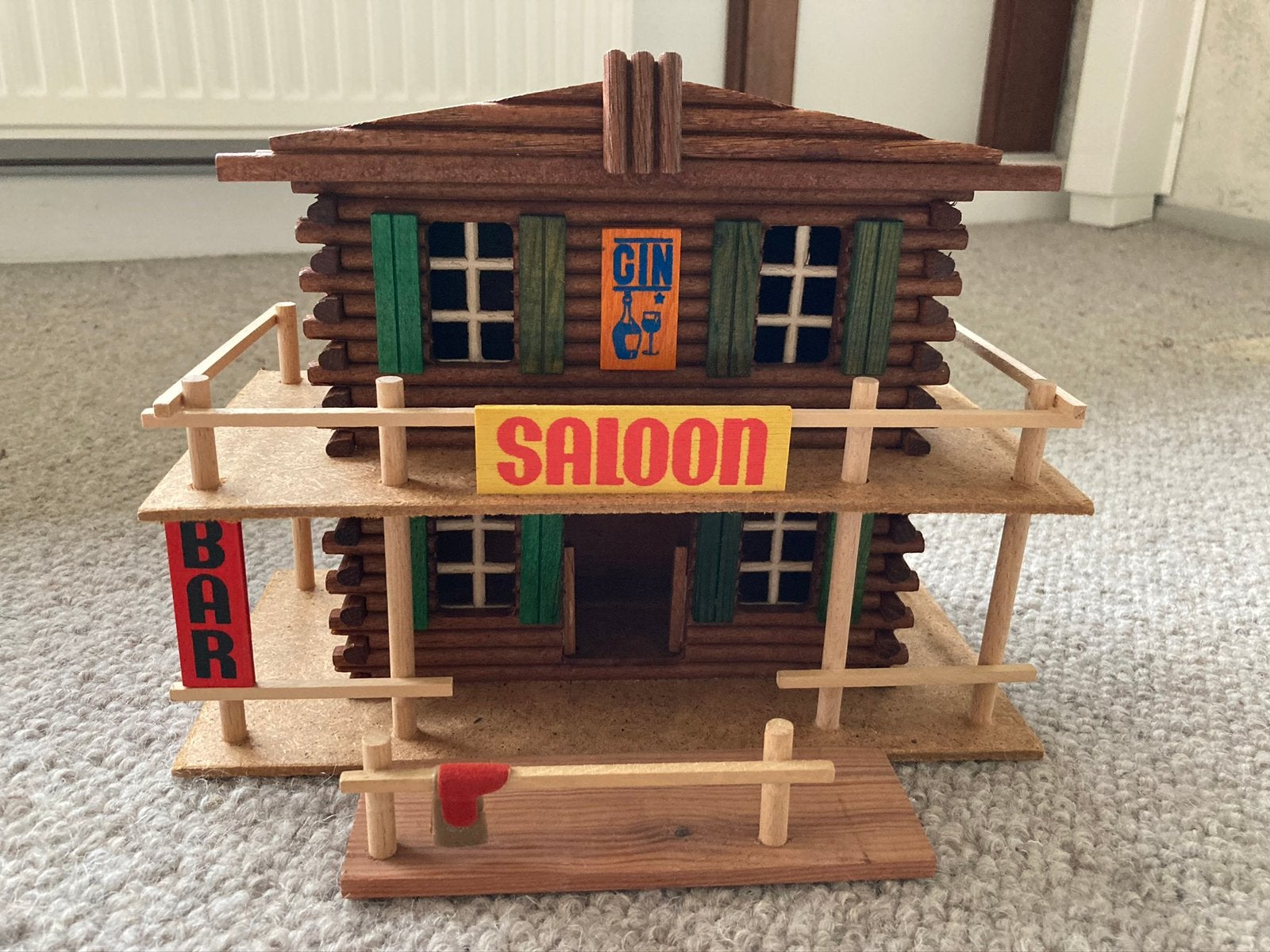 Authentiek vintage houten Western stadje, Kinderen en Baby's, Speelgoed | Houten speelgoed, Ophalen of Verzenden, Zo goed als nieuw