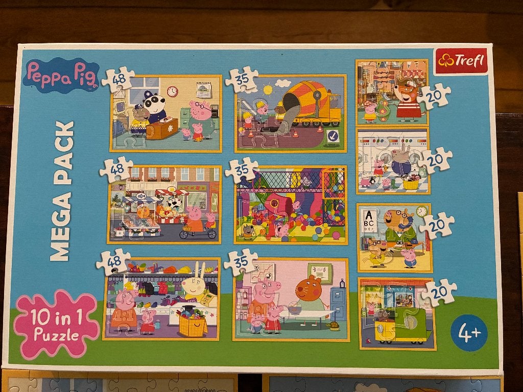 Peppa Pig Mega pack puzzels (10 stuks), Ophalen, 10 tot 50 stukjes, Gebruikt, 4 tot 6 jaar