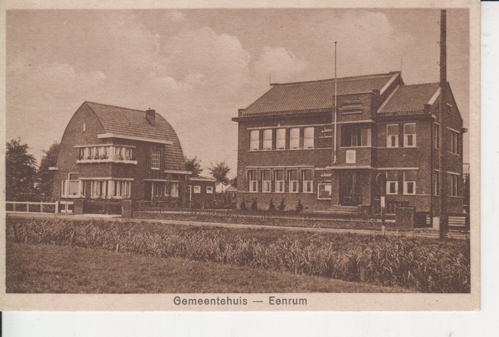 EENRUM, GEMEENTEHUIS, Verzenden, 1940 tot 1960, Gelopen, Groningen