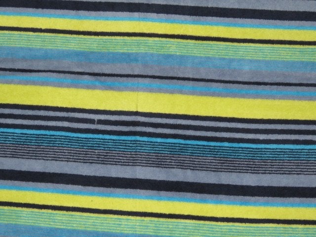 Vintage lap stof badstof tricot gestreept NIEUW, Blauw, Nieuw, Ophalen of Verzenden, 30 tot 120 cm