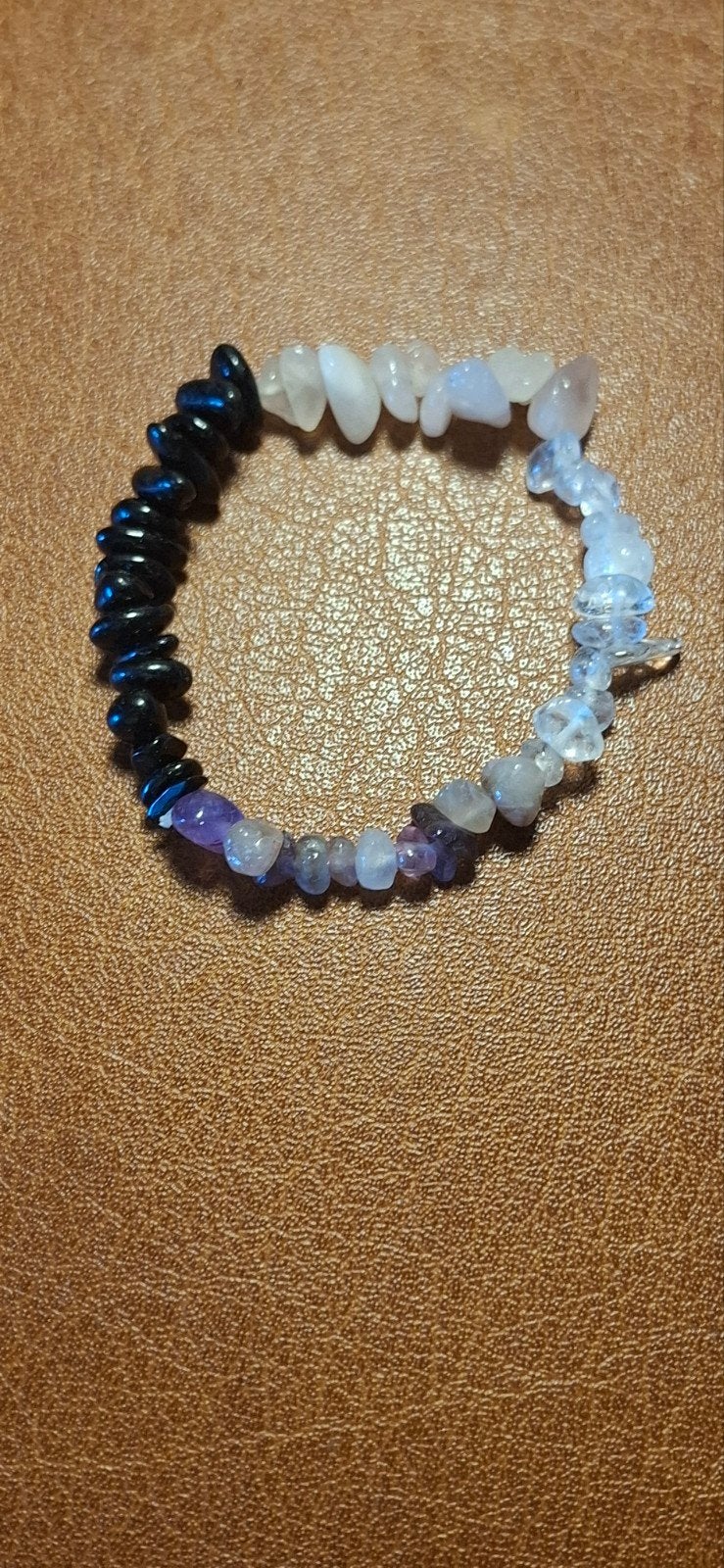 Armbandje Gouden Driehoek met Zwarte Toermalijn, Overige materialen, Met bedels of kralen, Zwart, Nieuw