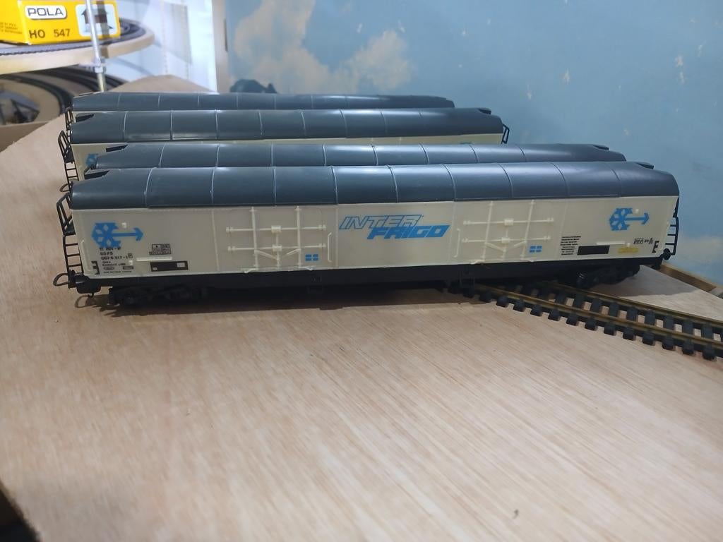 4 Lima HO spoor Interfrigo wagons, Ophalen of Verzenden, Gebruikt, Wagon, Lima