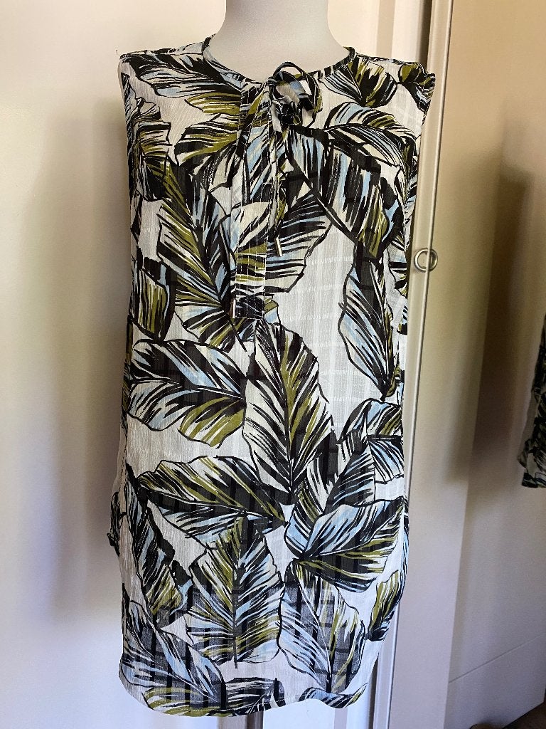 tuniekbloesje Miss E L  wit/groen/zwart/blauw, Kleding | Dames, Maat 42/44 (L), Ophalen of Verzenden, Zo goed als nieuw, Miss Etam