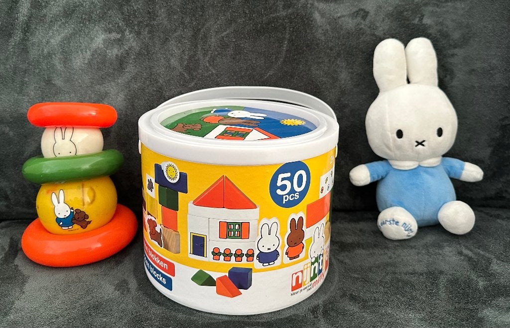 Pakket Nijntje houten blokken, knuffel, speel set! CADEAUTIP, Verzenden, Zo goed als nieuw