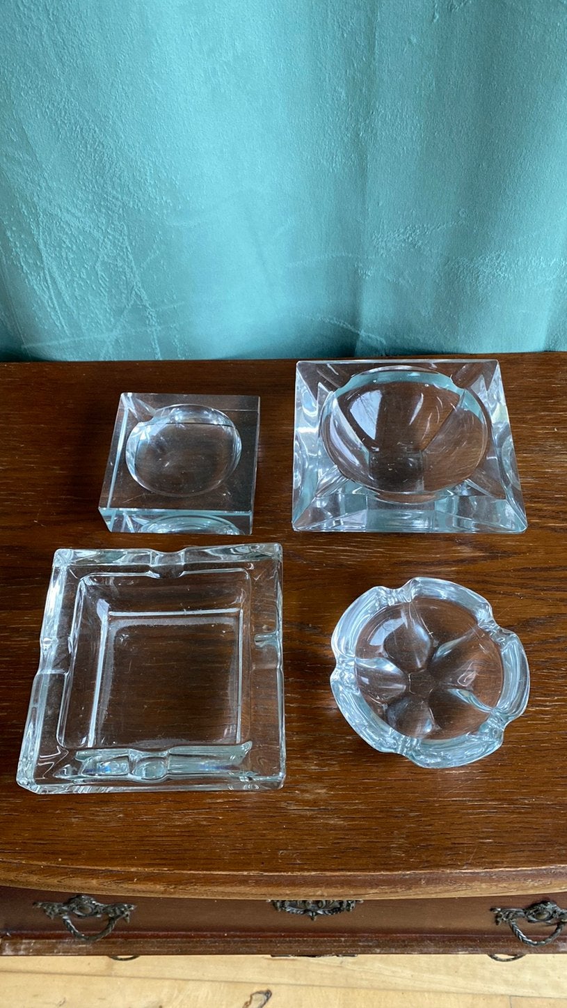 Vintage asbak antiek retro glas kristal tafel styling, Antiek en Kunst, Ophalen of Verzenden