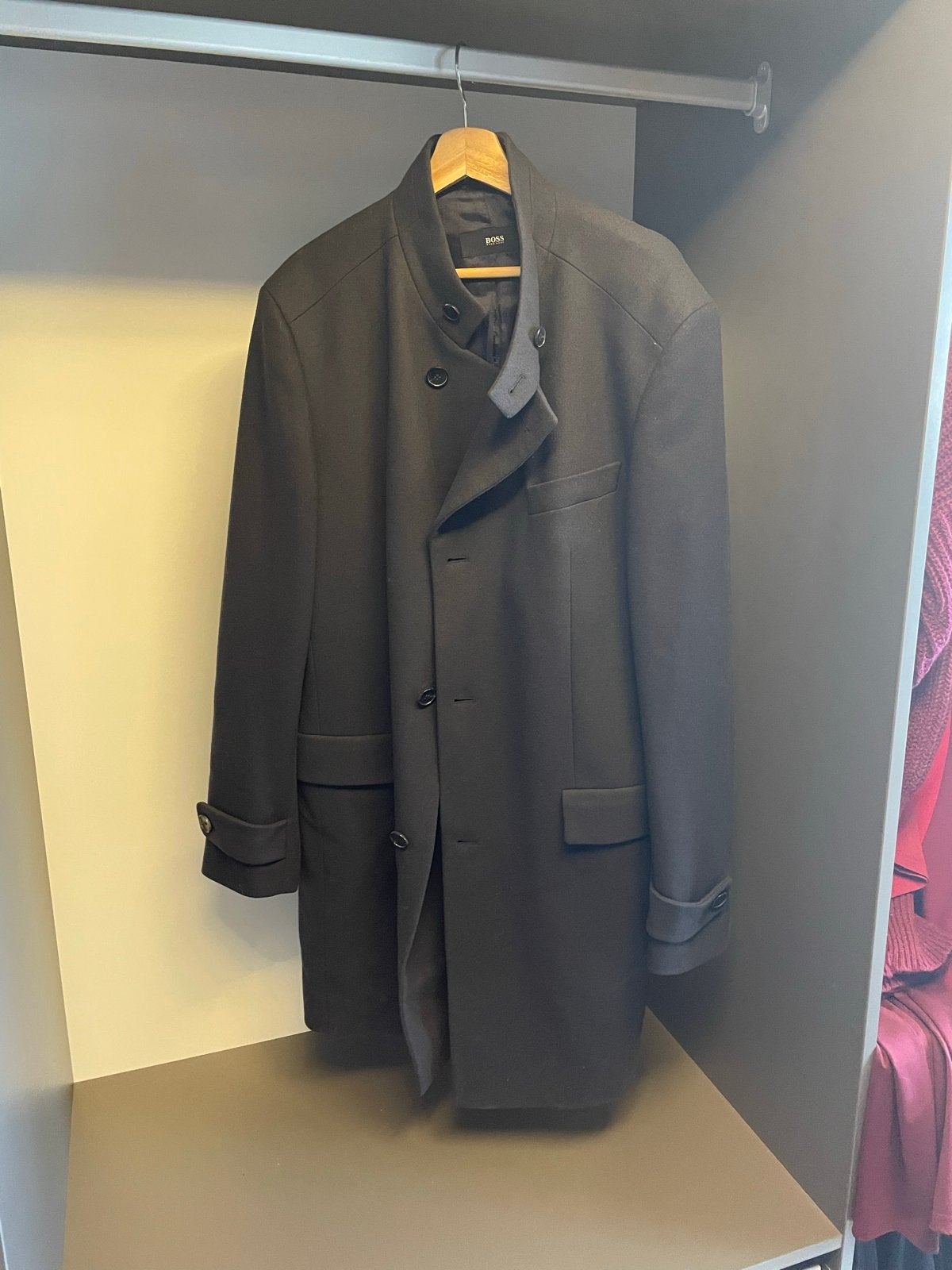 Hugo Boss Manteljas Maat 54 Grijs Stof, Ophalen of Verzenden, Zo goed als nieuw, Maat 52/54 (L), Grijs