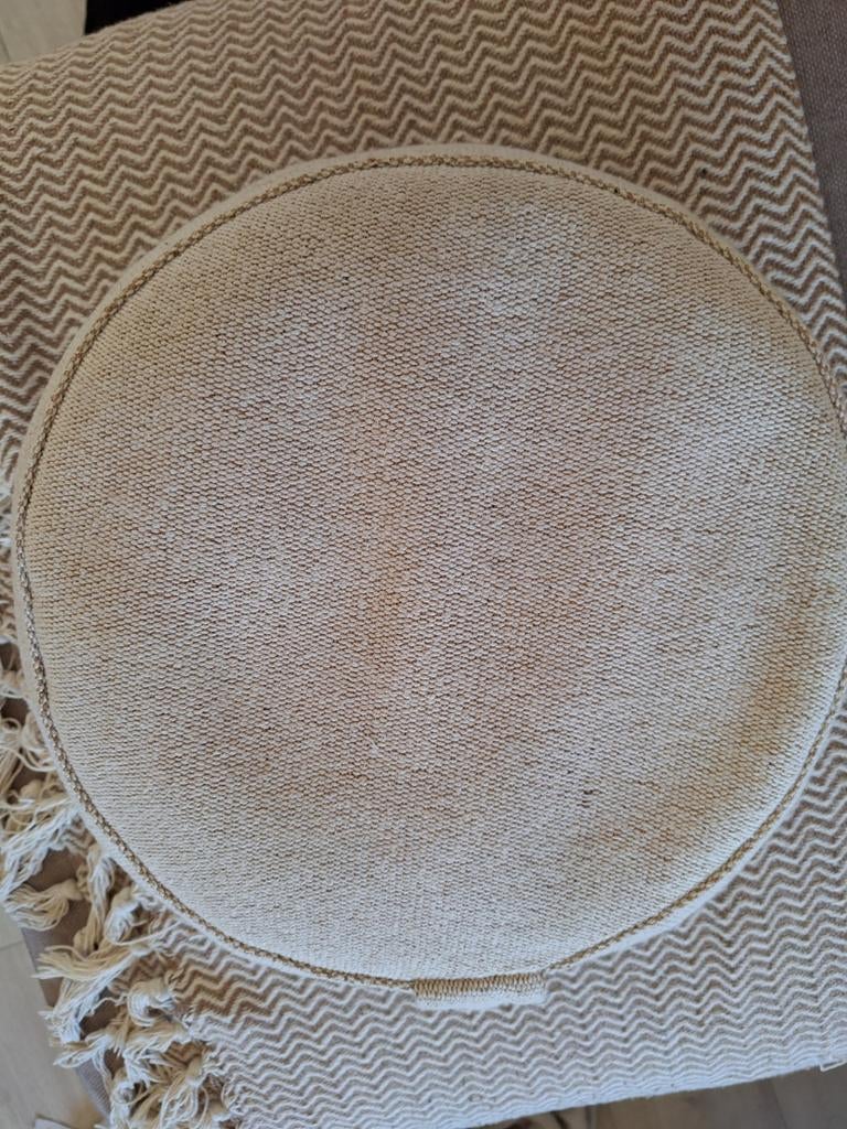 ZGAN meditatiekussen crème – eco jute – stevig yogakussen, Sport en Fitness, Yoga en Pilates, Zo goed als nieuw, Ophalen of Verzenden